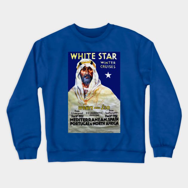 White Star Line 1930 Cruises Crewneck Sweatshirt by Gilded Age